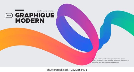 Wavy shape with Colorful Gradient. Vector illustration.