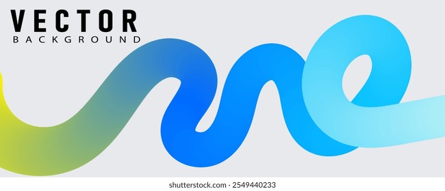 Wavy shape with Colorful gradient. Vector illustration.