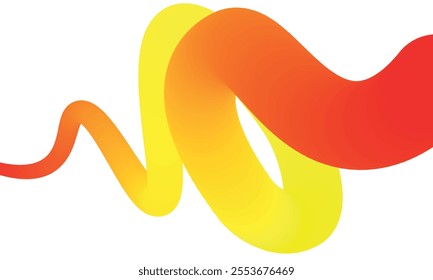 Wavy shape with Colorful gradient. Vector illustration.