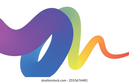 Wavy shape with Colorful gradient. Vector illustration.