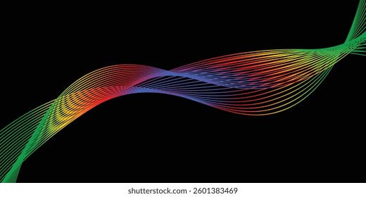 Wavy shape with Colorful gradient. Vector illustrati