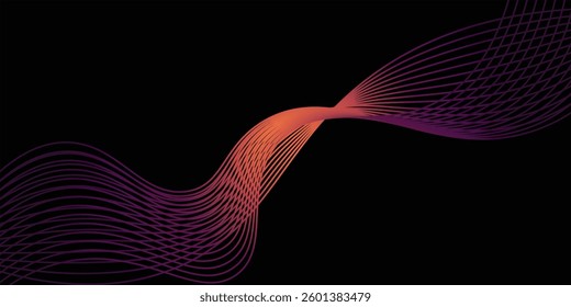 Wavy shape with Colorful gradient. Vector illustrati