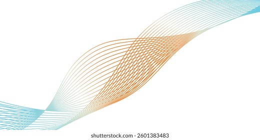 Wavy shape with Colorful gradient. Vector illustrati