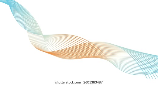 Wavy shape with Colorful gradient. Vector illustrati