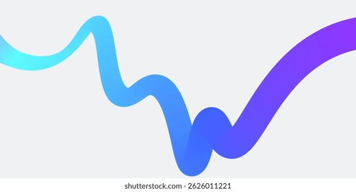 Wavy shape with Colorful gradient. Vector illustration.