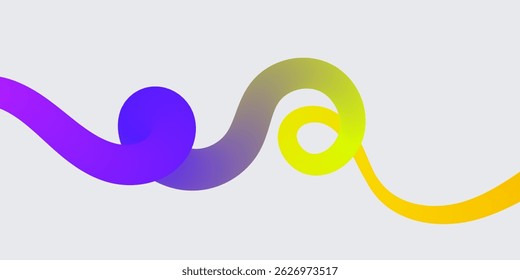 Wavy shape with Colorful gradient. Vector illustration.