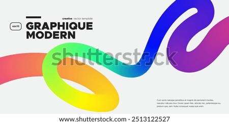 Wavy shape with Colorful gradient. Vector illustration.