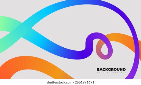 Wavy shape with Colorful gradient, a vibrant twisted shape forming an abstract infinity sign. Ideal for tech branding, modern presentations, and innovation-themed events.