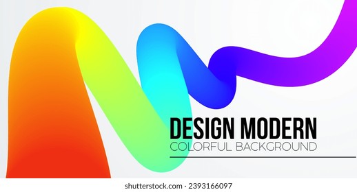 Wavy shape with colorful rainbow design modern background. Minimal style for creative covers, dynamic layer template multicolored line and loops, presentation corporate identity vector illustration 