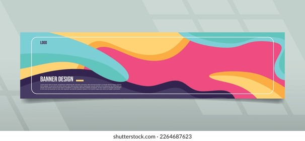 Wavy shape and fun banner design template