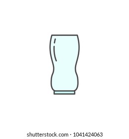 wavy shape glass icon. Kitchen appliances for cooking Illustration. Simple thin line style symbol.