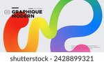 Wavy shape with gradient colors on white background. Vector illustration.