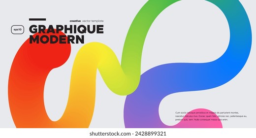 Wavy shape with gradient colors on white background. Vector illustration.