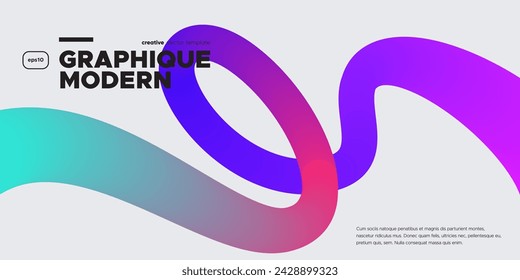 Wavy shape with gradient colors on white background. Vector illustration.