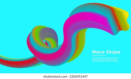 Wavy shape with gradient colors. Vector illustration