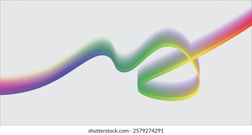 Wavy shape with Rainbow colors.