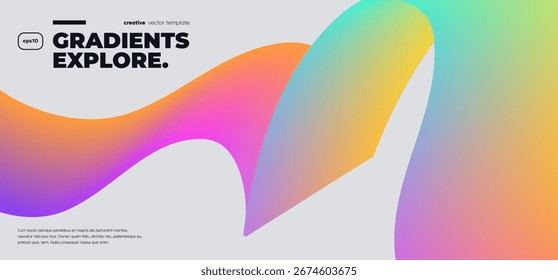 Forma ondulada con colores del arco iris sobre fondo blanco. Ilustración vectorial.