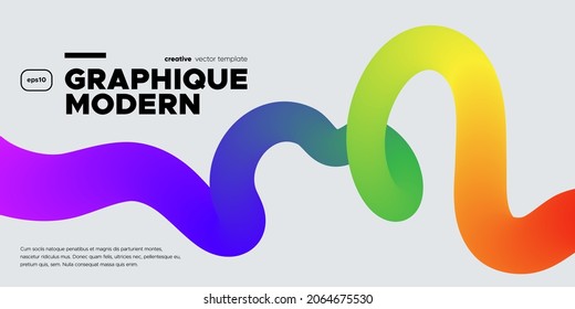 Wavy shape and Rainbow colors  Vector illustration 