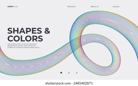 Forma ondulada con colores Rainbow. Ilustración vectorial.