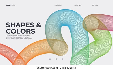 Wavy shape with Rainbow colors. Vector illustration.