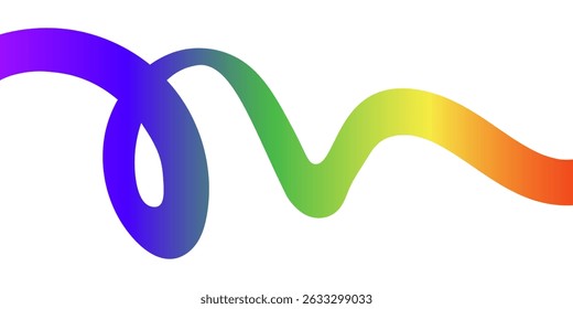 Wavy shape with Rainbow colors. Vector illustration.