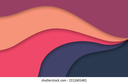 Wavy Shapes with different colors vector illustration, simple decorative background illustration