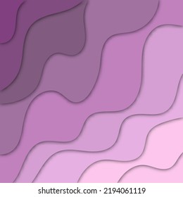 Wavy shapes, lines, curvilinear multi-colored stripes. Abstract rectangular background. colored paper effect with shadow