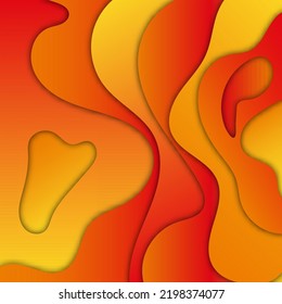 Wavy shapes, lines, curvilinear multi-colored stripes. Abstract rectangular background. colored paper effect with shadow