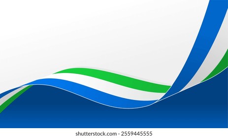 wavy Sierra Leone flag vector background with copy space for text. Sierra leone national day