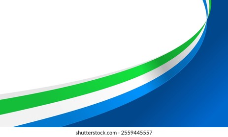 wavy Sierra Leone flag vector background with copy space for text. Sierra leone national day