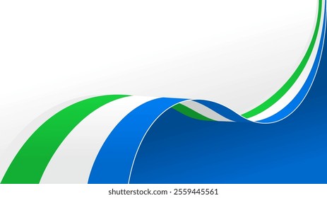 wavy Sierra Leone flag vector background with copy space for text. Sierra leone national day