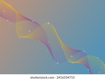 Wavy silk-like vector design for network and communication concepts, symbolizing online connectivity