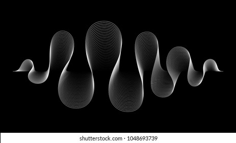 Wavy sound wave technology abstract vector background