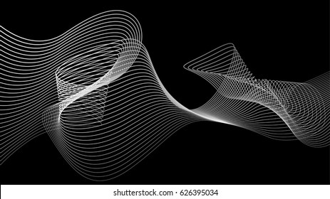 Wavy sound wave technology abstract vector background