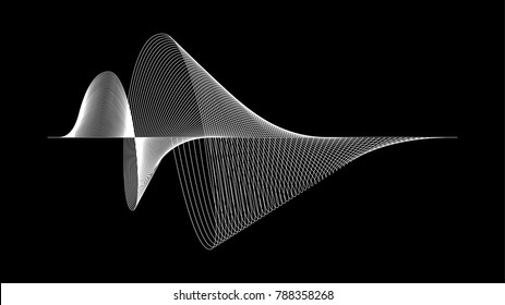 Wavy sound wave technology abstract vector background