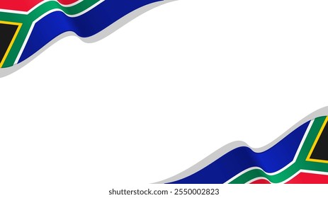 wavy south africa flag vector background with copy space for text. south africa national day