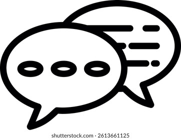 Wavy Speech Bubble Line Vector Icon Design