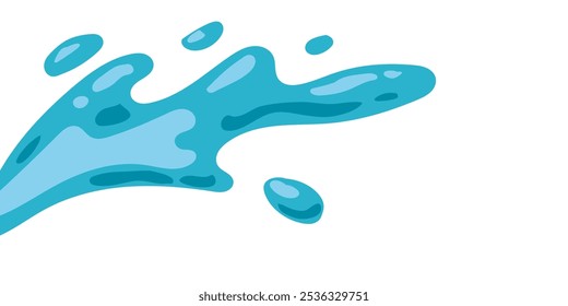 wavy splashing water vector illustration in flat style. cartoon splashing water background.