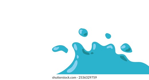 wavy splashing water vector illustration in flat style. cartoon splashing water background.