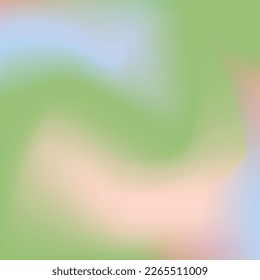 Wavy square abstract green background with pink and blue stains, gentle spring colors