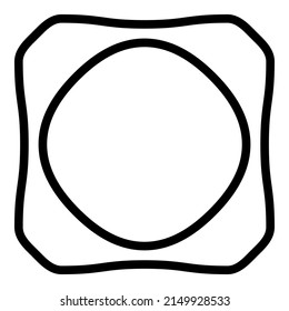 Wavy Square Circular Flat Icon einzeln auf weißem Hintergrund