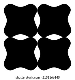 Wavy Square Circular Flat Icon Isolated On White Background