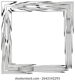 Wavy square frame. Irregular border shape. Abstract vector contour. Decorative outline form.