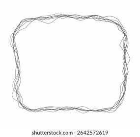 Wavy Square Frame Vector for Minimalist Border or Abstract Layout