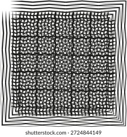 Quadratisches gewelltes Netz. Geometrisches Raster, Vektor. Professionelle graue Muster Detail. Abstrakter strukturierter Hintergrund. EPS 10.