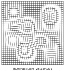 Wavy square mesh grid distortion shape