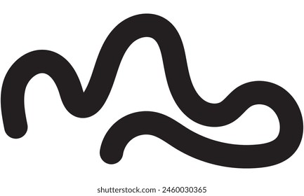 Wavy Squiggle Element. Squiggle doodle.  isolated on white background. Vector illustration. EPS 10