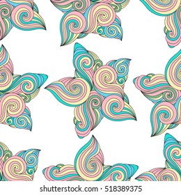 Wavy stars seamless pattern