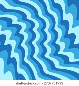 Wavy stripe pattern. Fluid curve motion. Abstract blue Vector. Dynamic liquid texture.