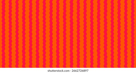 Patrón de rayas onduladas sin costuras en colores naranja y rojo. Textura abstracta vibrante con patrón de línea ondulada de Vertical para embalaje audaz, tela o diseño de impresión moderno. Arrastre hasta el panel Muestras para utilizarlas